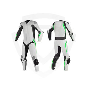 Combinaison de moto en cuir respirante personnalisée, manches longues, coutures de haute qualité, logo en caoutchouc, broderie et impression - Product Image 1