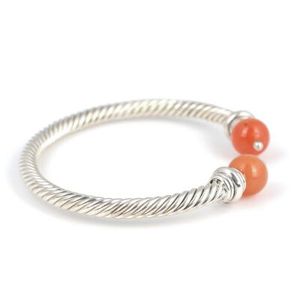 Men's 925 Sterling Silver Agate Stone <b>Bracelet</b> Twisted Clasp Rhodium Gold Plated Rose Gold Material Diamond Religious <b>Ball</b> Shape - Product Image 3