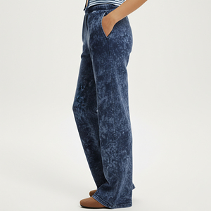 Pantalones Deportivos de Estilo Urbano con Estampado de Logotipo Personalizado, Ligeros, Lavados al Ácido, 100% Algodón, Felpa Francesa, Estilo Campana - Product Image 3