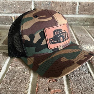 Sombrero de camionero de malla estructurada con diseño de parche de cuero personalizado, proveedor hecho en Vietnam, moda cómoda y de alta calidad para adultos - Product Image 4