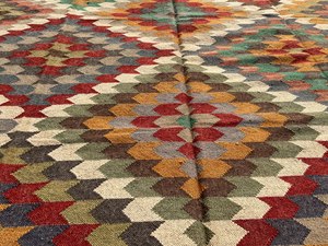 พรม kilim แบบถักสไตล์โบโฮสำหรับตกแต่งบ้านพรมปอกระเจาขนสัตว์ถักมือพรมปูพื้นแบบวินเทจ - Product Image 5