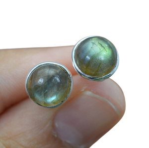925 Sterling Silver Labradorite Gemstone <b>Stud</b> <b>Earrings</b> Jewelry Handmade Silver Boho Style <b>Earrings</b> Jewelry For Women Wedding - Product Image 1