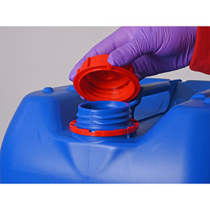 Bouchon à vis en plastique inviolable Burkle GmbH pour flacons de laboratoire cylindriques contenant des liquides alimentaires et chimiques - Product Image 1