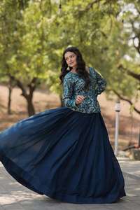 New Arrival Maruti Fashion Lightweight Vichitra Silk Embossed Women's Lehenga Choli Trendy Design Readymade Party Wedding Bridal - Product Image 4