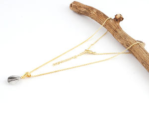 Collar de cadena de cable chapado en oro y rutilo negro, diseño elegante, joyería para mujer, regalo - Product Image 3