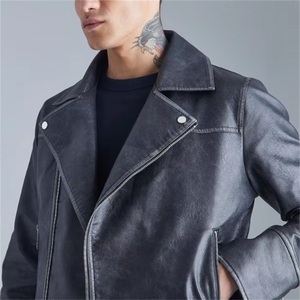 Chaquetas de Cuero Bomber Vintage de Alta Calidad, Estilo Urbano, Bordado Personalizado, Chaquetas de Motociclista de Cuero PU para Hombre, Servicio OEM - Product Image 4