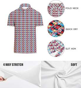 Polos para hombre, Polo de tela de punto transpirable, Polo estampado Anti-Pilling 100 por ciento de algodón, Polo de talla grande para hombre - Product Image 5