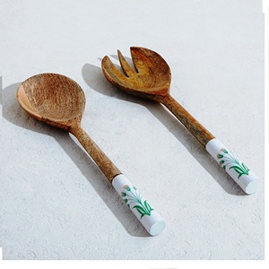 Juego de servidores de ensalada de Madera hechos a mano de último diseño, utensilios de cocina de madera de acacia y mango, cuchara para ensalada - Product Image 4