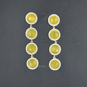 Monalisa สีเหลืองธรรมชาติกับ CZ 925เงินสเตอร์ลิงอัญมณีแฟนซีลดลงและห้อยต่างหูขนาดคุณภาพสูง - Product Image 1