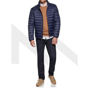 Venta al por mayor de ropa de calle de invierno para hombres chaqueta acolchada estilo de moda con cuello alto impermeable cálido tela de lona acolchada - Product Image 2