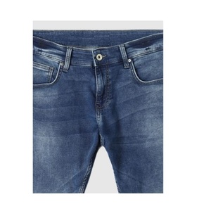 กางเกงยีนส์ผ้ายีนส์คลาสสิกสำหรับผู้ชายกางเกงยีนส์สีน้ำเงินยืดทรงตรง - Product Image 5