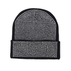 Women's Solid Color Beanie Crystal Stones Digital Printing Hand Embroidery-Soft <b>Warm</b> Winter <b>Hat</b> for Adults Beach Business Use - Product Image 5