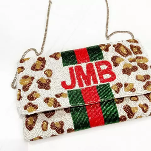 Embrague hecho a mano para mujer, bordado de cuentas de semillas, fiesta y noche, nuevo diseño - Product Image 1