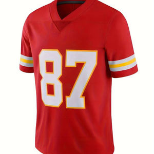 Camiseta de fútbol americano de malla holgada de poliéster 100% para hombres y camiseta de fútbol con estampado de alta calidad transpirable - Product Image 3