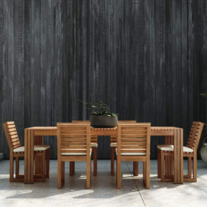 Table de jardin extensible en teck avec 6 chaises-Carel - Product Image 1