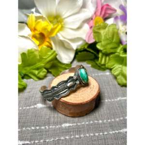Leonard Maloney Sonoran Gold Turquoise & Sterling <b>Silver</b> <b>Cuff</b> <b>Bracelet</b> Fashionable Accessory - Product Image 2