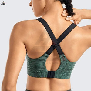 Soutien-gorge de sport de yoga respirant à maintien moyen avec logo frontal simple de qualité supérieure pour femmes - Nouveauté personnalisable - Product Image 6