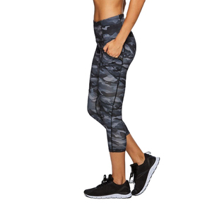 Nouveau design tendance, leggings capri pour femme à séchage rapide, imprimés camouflage par sublimation, avec poche, service OEM, Spandex Polyester - Product Image 3