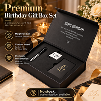 Boîte cadeau rigide magnétique noire personnalisée avec logo en feuille d'or, insert en mousse EVA, boîte pour carte d'anniversaire