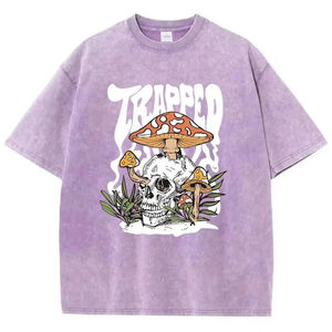 Camiseta ajustada con estampado de hojaldre lavado ácido de tela cómoda de fabricante pakistaní, camisetas con estampado de hojaldre de Color liso de estilo personalizado para hombre - Product Image 3