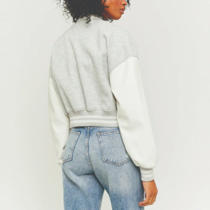 OEM veste universitaire courte de qualité supérieure pour femmes logo personnalisé style baseball blousons bombardier Letterman pour femmes - Product Image 4