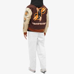 Chaqueta Bomber de béisbol Letterman, Mangas de cuero genuino, chaquetas de cuerpo de lana, opción de colores del equipo, chaqueta Letterman - Product Image 2