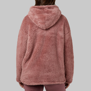Sweat à capuche en Sherpa pour femmes adultes pour l'extérieur Sweat à capuche surdimensionné à manches longues imprimé personnalisé pour femmes - Product Image 2