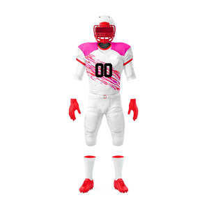 Ensemble de maillots de football américain personnalisés pour équipe professionnelle, pour hommes adultes, 100% polyester, manches courtes, logo sur le devant, uniforme sportif - Product Image 4