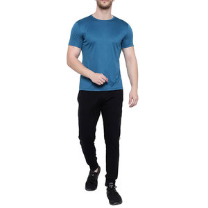 เสื้อยืดแขนสั้นผู้ชายทรงหลวมแบบพอดีตัวเสื้อยืดสำหรับผู้ชายพิมพ์โลโก้ตามสั่งมาใหม่สีพื้น - Product Image 4