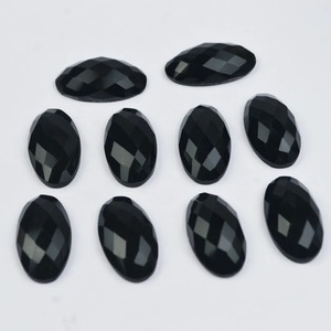 Pierre précieuse en vrac d'onyx noir 6x12mm-12x24mm bijoux en cristal naturel taillé à carreaux ovales avec pierre d'onyx - Product Image 2