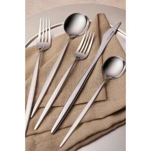 Juego de Cubiertos Ecológicos con Logotipo Personalizado, Juego de Cubiertos de Acero Inoxidable Plateado, Juego de Cubiertos de Venta Caliente para Restaurantes y Hoteles - Product Image 2