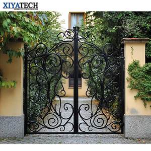 XIYATECH Fantaisie Électrique Allée Porte Porte Budget-friendly Sécurité En Fer Forgé Porte Française pour Maisons Swing Ouvert pour Villas - Product Image 3
