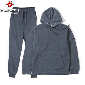 Ensemble de vêtements de sport décontractés d'hiver pour hommes, survêtement respirant en polaire de couleur unie avec pull à capuche, pantalon de survêtement Streetwear Jogger - Product Image 4