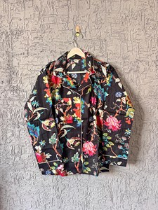 Ensemble de pyjama en coton imprimé floral noir sexy pour femmes costume de nuit imprimé bloc avec fermeture à cordon doux et respirant - Product Image 4