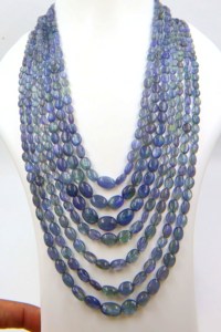 Bio tanzanita azul cuentas ovaladas 16 ''pulgadas suave Natural Bio piedras preciosas fabricación de joyas azul - Product Image 4