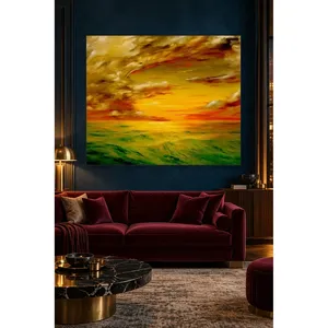Impression sur toile abstraite Fida Flame-Colored Sky Sunset - Product Image 5