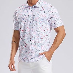Chemise de golf pour homme à manches courtes, en tricot uni, 100% coton, col boutonné, respirante, idéale pour la salle de sport, la marche en plein air, les sports décontractés - Product Image 3