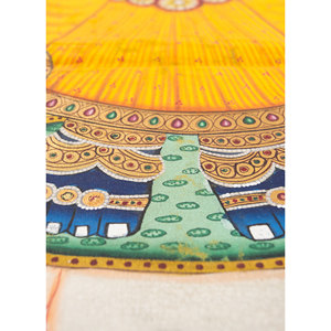 Tapiz Mandala de Tela de Algodón Azul con Arte Pichwai, Decoración de Pared de Estilo Bohemio Navideño, Tela con Patrón Boho Hecha a Mano para el Hogar - Product Image 3