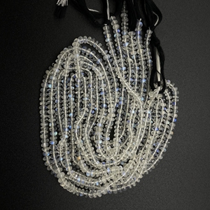 Perles en forme de rondelle lisse arc-en-ciel pierre de lune, boutique de gros de perles naturelles en vrac - Product Image 3