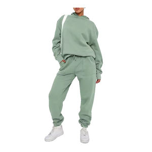Ensemble de survêtements empilés unis en molleton Survêtements empilés Survêtements de jogging pour femmes Couleur personnalisée Meilleure vente Prix bas - Product Image 1