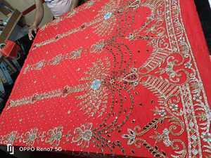 Tissu perlé de luxe de haute qualité avec Zircon fait à la main 100% Polyester meilleur prix exportation du fournisseur indien pour la fabrication de vêtements - Product Image 3