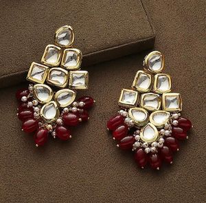 Pendientes Largos Elegantes de Alta Calidad con Diseño Kundan Meenakari para Mujer, para Cada Ocasión, Bodas Tradicionales, Ropa Festiva, Vjoshijewels - Product Image 2