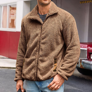 Veste zippée en polaire sherpa camouflage pour homme, vêtement d'extérieur chaud d'hiver, doux, épais, décontracté, à fermeture éclair, confortable, à capuche, respirant - Product Image 3