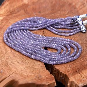 Meilleur vendeur pour la fabrication de bijoux de mariage Perles rondes à facettes en tanzanite violette naturelle 3mm-3.5mm Cadeau de couleur claire véritable - Product Image 4
