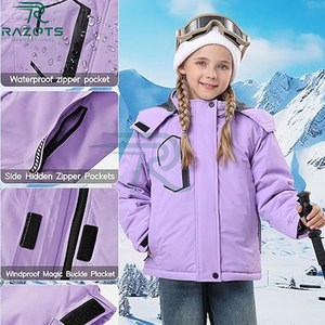 Chaqueta Corta Acolchada para Niñas, Otoño, Manga Larga, Acolchada, Cálida, Transpirable, Lisa - Product Image 2