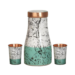 Best Selling Product Pure Copper <b>Water</b> Bottle Bedroom Bottle Jar <b>Carafe</b> Bedside Decoration Bottle Custom Design Printed - Product Image 2