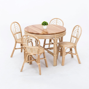 Rattan kid chair seat with removable <b>cushion</b> cane children dining chairs different shapes & sizes - Product Image 3