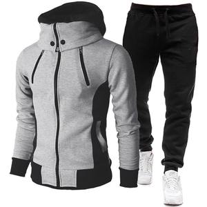 Ensembles de vêtements de sport pour hommes d'hiver, respirants, antistatiques, en polaire 100% coton, sweat-shirt à capuche 2 pièces, logo personnalisé pour le fitness et les loisirs - Product Image 3