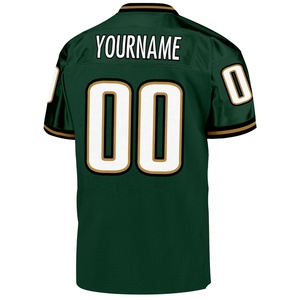 เสื้ออเมริกันฟุตบอลสีเขียวเข้มขายดีที่สุด ผลิตจากโพลีเอสเตอร์ 100% ผ้าตาข่ายระบายอากาศ แห้งเร็ว รับสกรีนโลโก้ ชื่อทีม และชื่อผู้เล่น - Product Image 2