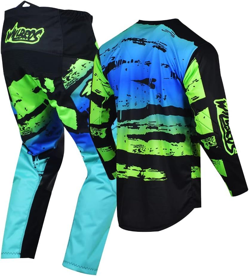 Maglia Manica Lunga Motocross/Downhill Uomo, Traspirante E Asciugatura Rapida, Multicolor